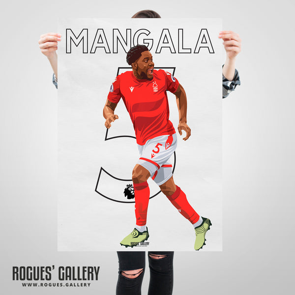 Orel Mangala - Nottingham Forest - Signed A3 Name & Number Prints