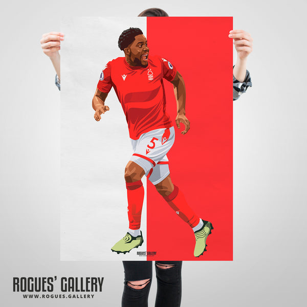 Orel Mangala - Nottingham Forest - Signed A3 Red & White Prints