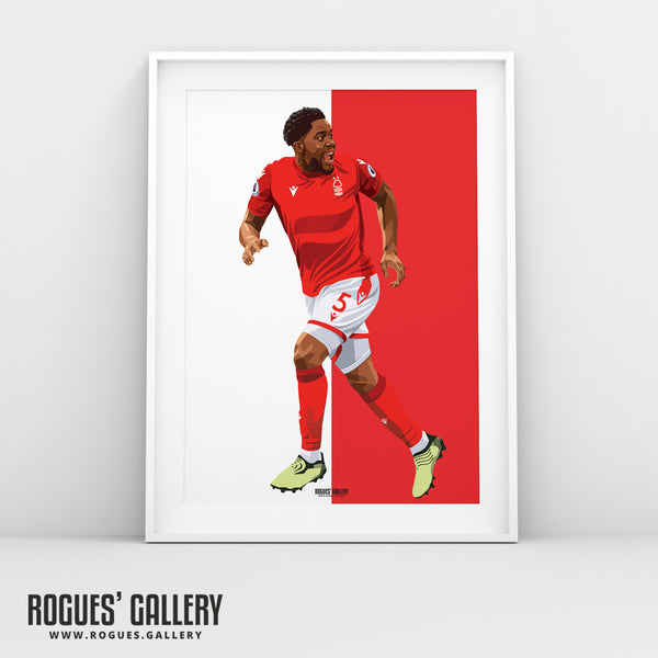 Orel Mangala - Nottingham Forest - Signed A3 Red & White Prints