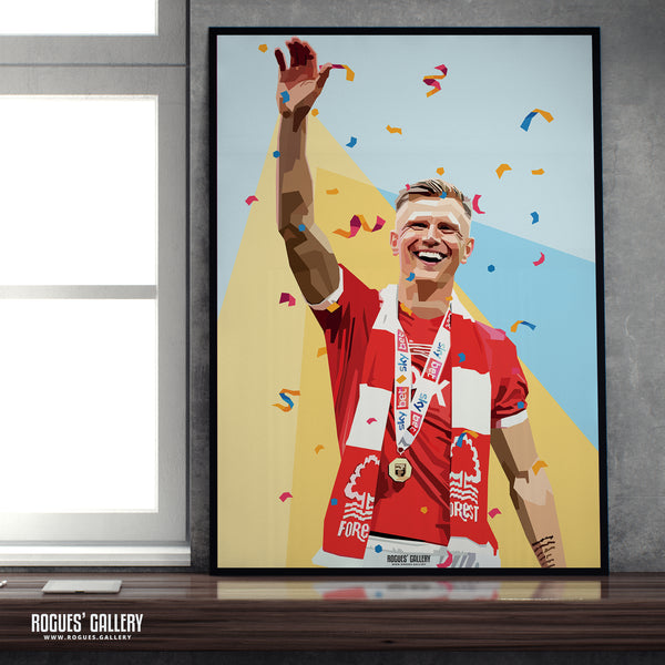 Sam Surridge At Wembley - Nottingham Forest - Signed A3 Pop Art Prints