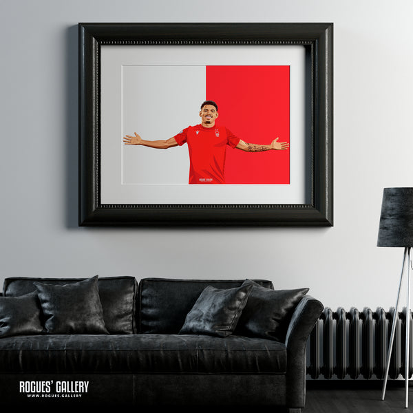 Morgan Gibbs-White - Nottingham Forest - A0, A1, A2 or A3 Red & White Prints