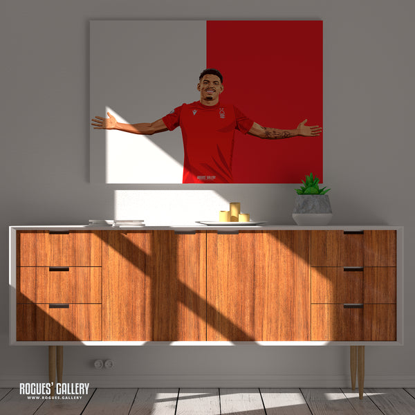 Morgan Gibbs-White - Nottingham Forest - A0, A1, A2 or A3 Red & White Prints