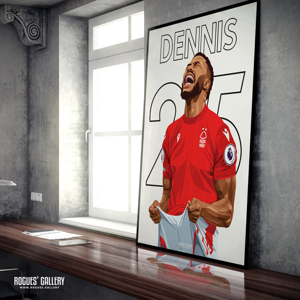 Emmanuel Dennis - Nottingham Forest - A0, A1, A2 or A3 Premier League Name & Number Prints