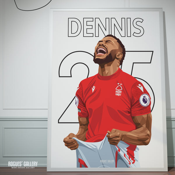 Emmanuel Dennis - Nottingham Forest - A0, A1, A2 or A3 Premier League Name & Number Prints