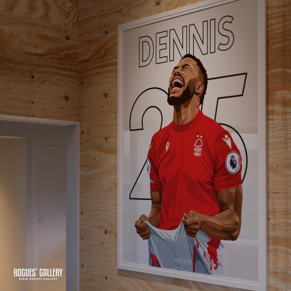 Emmanuel Dennis - Nottingham Forest - A0, A1, A2 or A3 Premier League Name & Number Prints