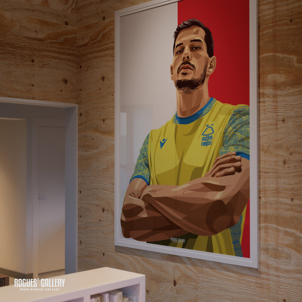 Remo Freuler - Nottingham Forest - A0, A1, A2 or A3 Red & White Prints