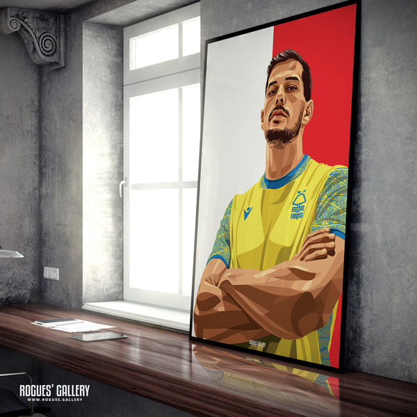 Remo Freuler - Nottingham Forest - A0, A1, A2 or A3 Red & White Prints