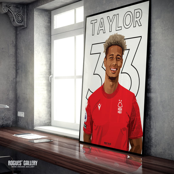 Lyle Taylor - Nottingham Forest - A0, A1, A2 or A3 Premier League Name & Number Prints