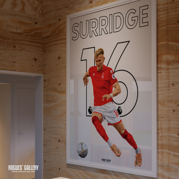Sam Surridge - Nottingham Forest - A0, A1, A2 or A3 Premier League Name & Number Prints