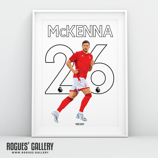 Scott McKenna - Nottingham Forest - A0, A1, A2 or A3 Premier League Name & Number Prints