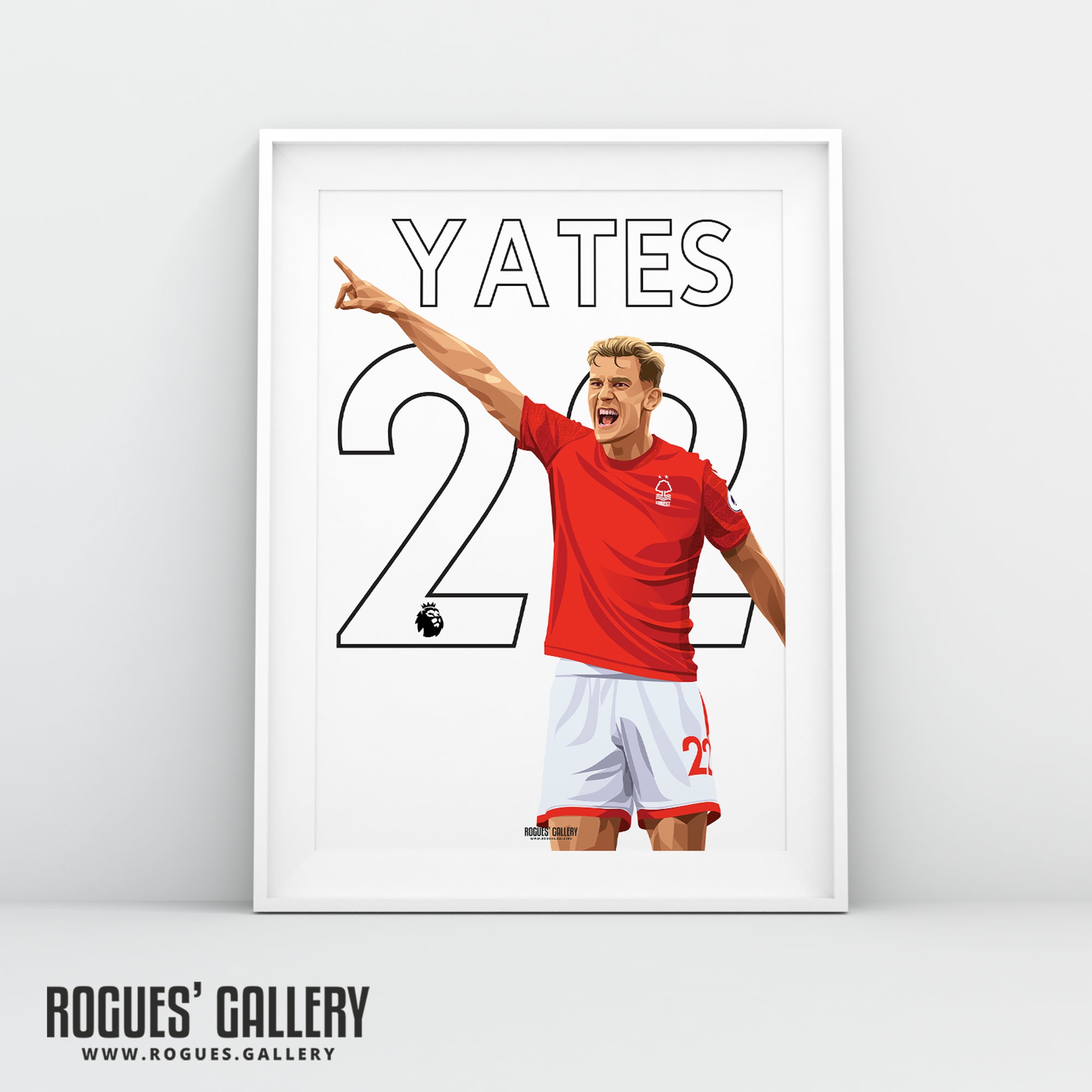 Ryan Yates - Nottingham Forest - A0, A1, A2 or A3 Premier League Name & Number Prints