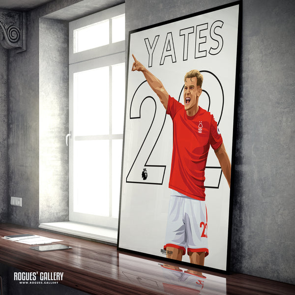 Ryan Yates - Nottingham Forest - A0, A1, A2 or A3 Premier League Name & Number Prints