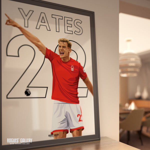 Ryan Yates - Nottingham Forest - A0, A1, A2 or A3 Premier League Name & Number Prints