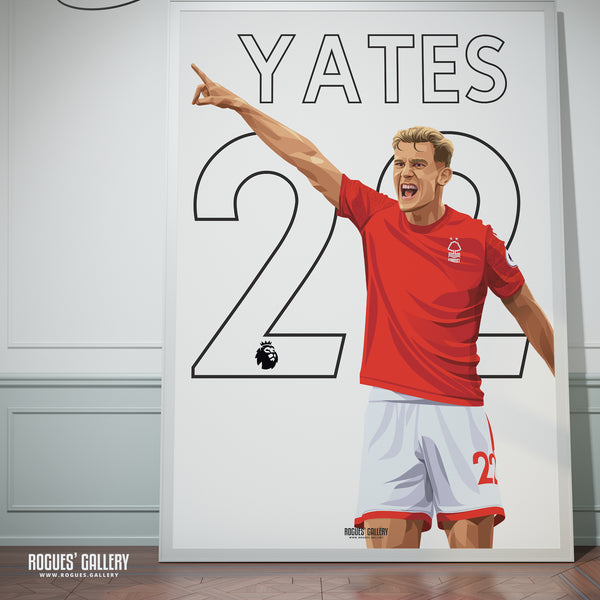 Ryan Yates - Nottingham Forest - A0, A1, A2 or A3 Premier League Name & Number Prints