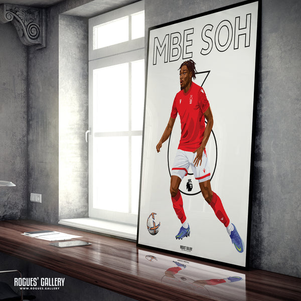 Loic Mbe Soh - Nottingham Forest - A0, A1, A2 or A3 Premier League Name & Number Prints
