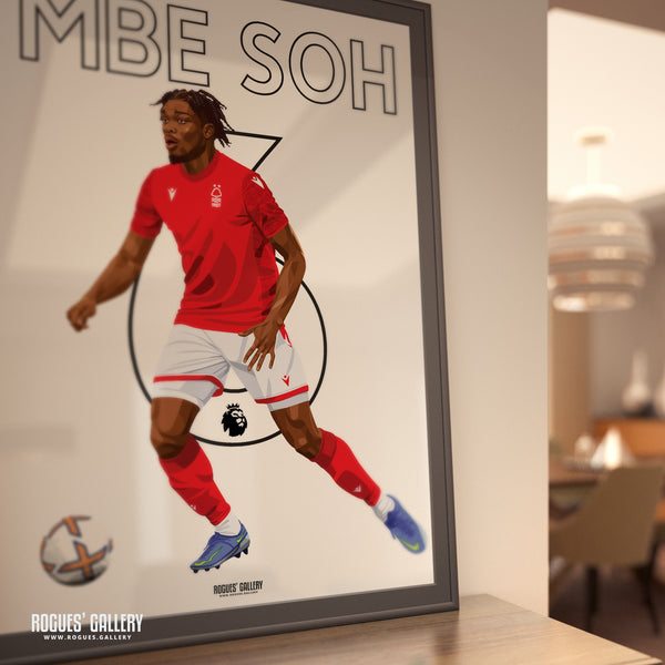 Loic Mbe Soh - Nottingham Forest - A0, A1, A2 or A3 Premier League Name & Number Prints