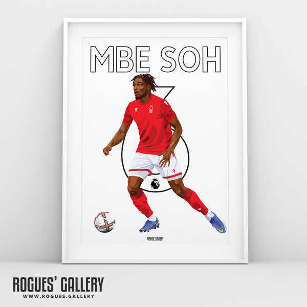 Loic Mbe Soh - Nottingham Forest - A0, A1, A2 or A3 Premier League Name & Number Prints