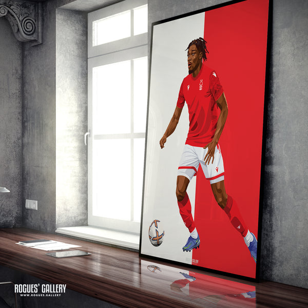 Loic Mbe Soh - Nottingham Forest - A0, A1, A2 or A3 Premier League Name & Number Prints