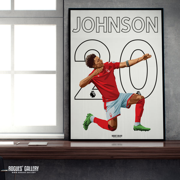 Brennan Johnson - Nottingham Forest - A0, A1, A2 or A3 Premier League Name & Number Prints