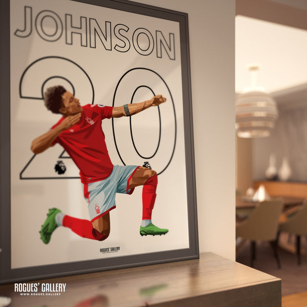 Brennan Johnson - Nottingham Forest - A0, A1, A2 or A3 Premier League Name & Number Prints