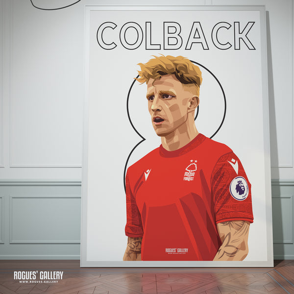 Jack Colback - Nottingham Forest - A0, A1, A2 or A3 Premier League Name & Number Prints