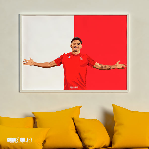 Morgan Gibbs-White - Nottingham Forest - Signed A3 Red & White Prints