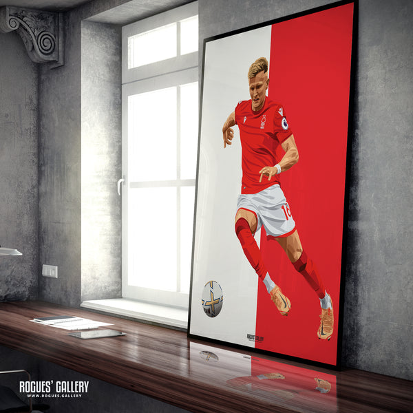 Sam Surridge - Nottingham Forest - Signed A3 Red & White Prints