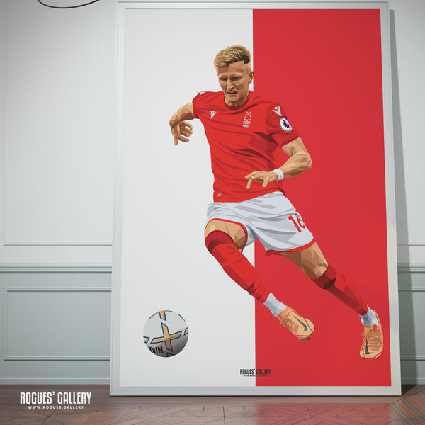 Sam Surridge - Nottingham Forest - Signed A3 Red & White Prints