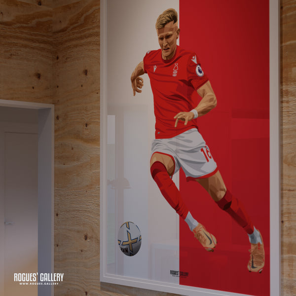 Sam Surridge - Nottingham Forest - Signed A3 Red & White Prints