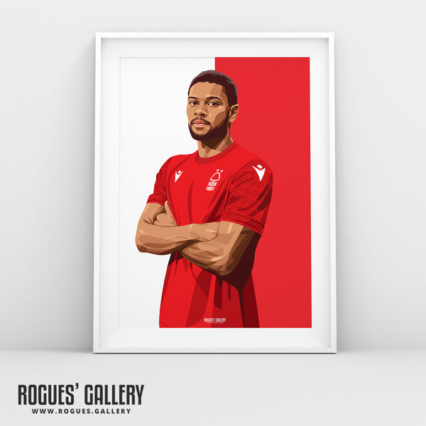 Renan Lodi - Nottingham Forest - A0, A1, A2 or A3 Red & White Prints