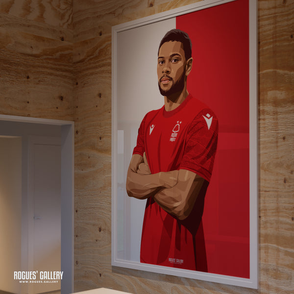 Renan Lodi - Nottingham Forest - A0, A1, A2 or A3 Red & White Prints