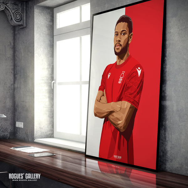 Renan Lodi - Nottingham Forest - A0, A1, A2 or A3 Red & White Prints