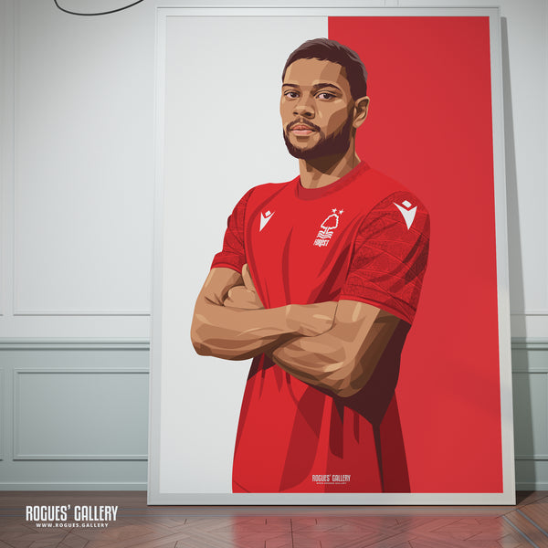 Renan Lodi - Nottingham Forest - Signed A3 Red & White Prints