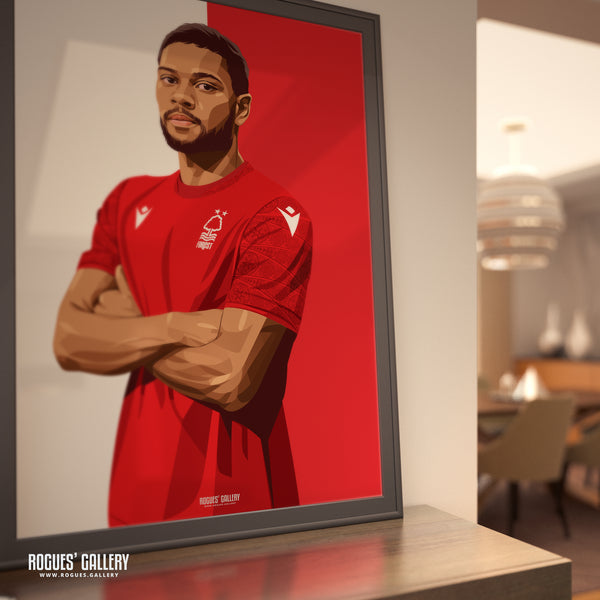 Renan Lodi - Nottingham Forest - Signed A3 Red & White Prints