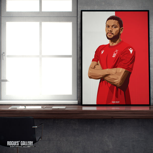 Renan Lodi - Nottingham Forest - Signed A3 Red & White Prints