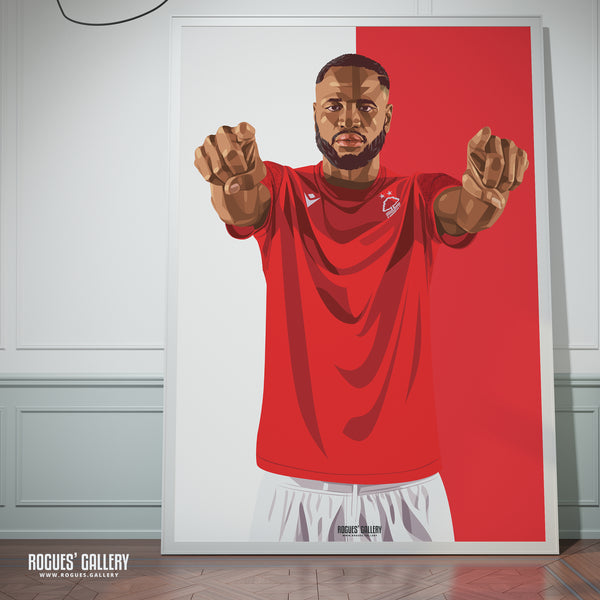 Cheikou Kouyate - Nottingham Forest - A0, A1, A2 or A3 Red & White Prints