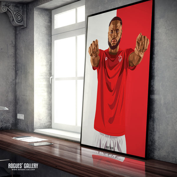 Cheikou Kouyate - Nottingham Forest - A0, A1, A2 or A3 Red & White Prints