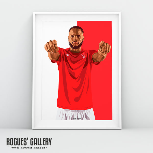 Cheikou Kouyate - Nottingham Forest - Signed A3 Red & White Prints