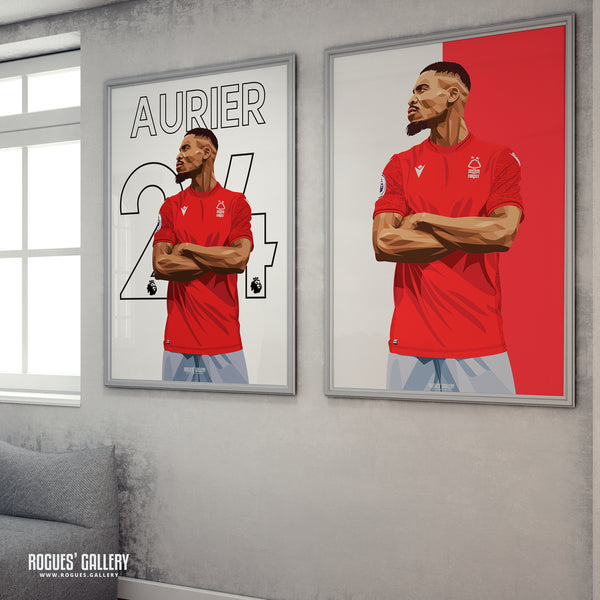 Serge Aurier - Nottingham Forest - A0, A1, A2 or A3 Red & White Prints