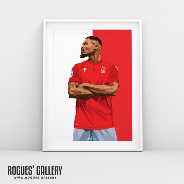 Serge Aurier - Nottingham Forest - A0, A1, A2 or A3 Red & White Prints