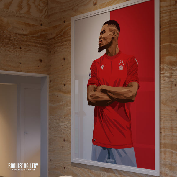 Serge Aurier - Nottingham Forest - A0, A1, A2 or A3 Red & White Prints