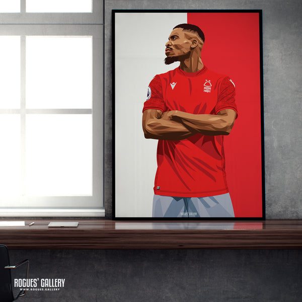 Serge Aurier - Nottingham Forest - A0, A1, A2 or A3 Red & White Prints