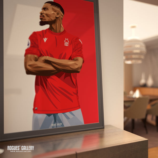 Serge Aurier - Nottingham Forest - Signed A3 Red & White Prints