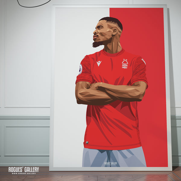 Serge Aurier - Nottingham Forest - Signed A3 Red & White Prints