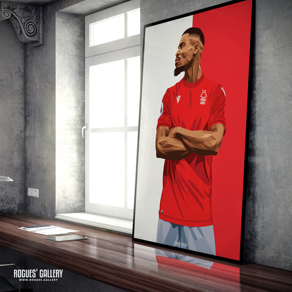 Serge Aurier - Nottingham Forest - Signed A3 Red & White Prints