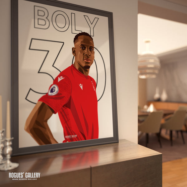 Willy Boly - Nottingham Forest - Signed A3 Premier League Name & Number Prints