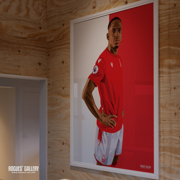 Willy Boly - Nottingham Forest - A0, A1, A2 or A3 Red & White Prints