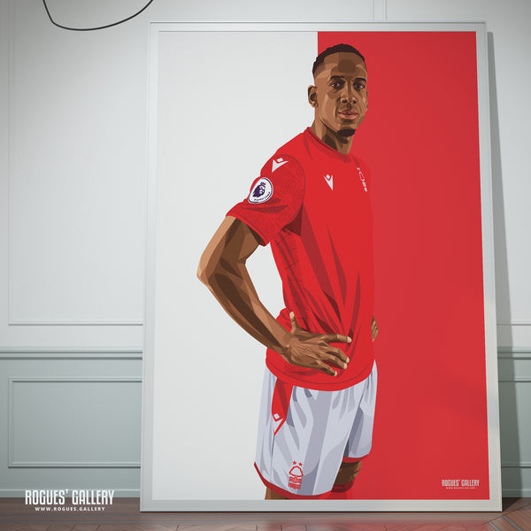 Willy Boly - Nottingham Forest - A0, A1, A2 or A3 Red & White Prints