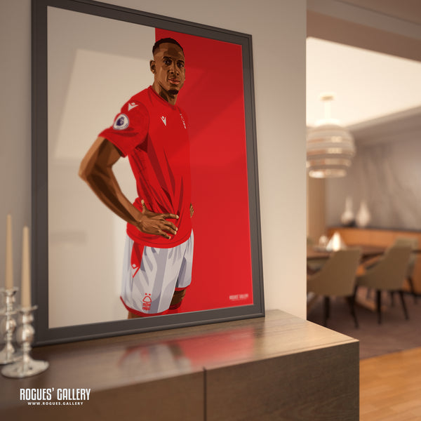 Willy Boly - Nottingham Forest - A0, A1, A2 or A3 Red & White Prints