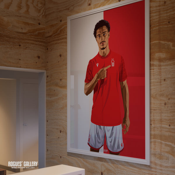 Loic Bade - Nottingham Forest - Signed A3 Red & White Prints